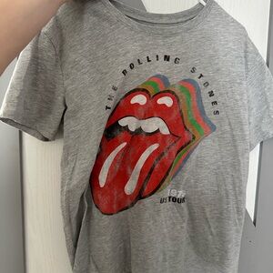 The Rolling Stones Gray Short Sleeve Tee with Iconic Logo